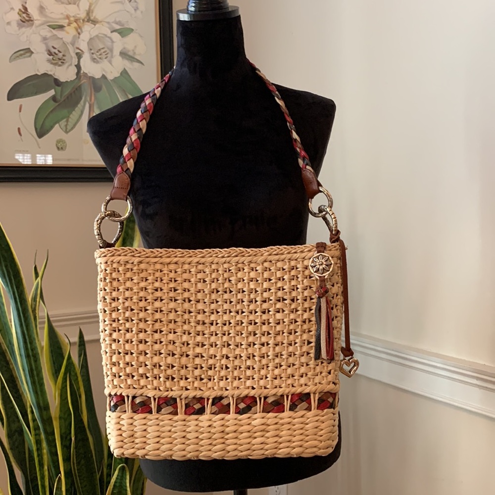 Brighton Straw and Leather Shoulder Bag